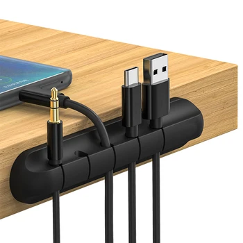1/2 adet Kablo Tutucu Silikon USB kablo düzenleyici Sarıcı Masaüstü Düzenli Yönetimi Klipleri Tutucu Fare Kulaklık Tel Organizatör