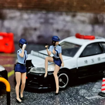 1/64 Japon Polis Model Araba Bebek Garaj Sokak Sahne Rakamlar