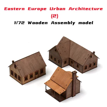 1/72 Doğu Avrupa Kentsel Mimari Sahne Ahşap Montaj Modeli DIY El Yapımı Yapı Çocuklar için Hediyeler