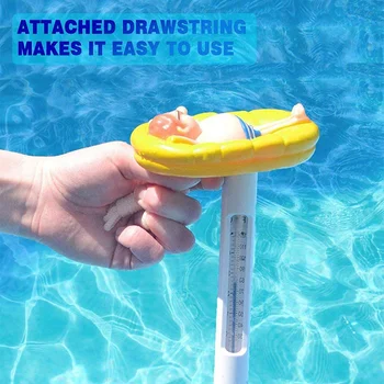 1 ADET Akvaryum Yüzme Havuzu Termometre ℃/℉ Doğru Ölçüm Karikatür Ölçekli ve Dize Yüzen Su Termometreleri