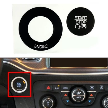 1 Adet Araç Stop Start Motor Anahtarı Düğmesi Tamir Çıkartmaları Çıkartmaları Kiti Dodge 2011-2014 İçin Basma Düğmesi Yüksek Dereceli Vinil Siyah