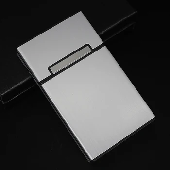 1 adet Cep Kutusu Saklama Kabı 20 İnce Puro Sigara Durumda Çakmak Alüminyum Metal Manyetik Toka Tütün Tutucu saklama Kutusu