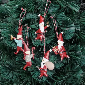 1 Adet Demir Sanat Süsleme Kırmızı Noel Asılı Kolye Askerler Çift taraflı Boyalı Damla Noel ağaç dekor Festivali İyilik