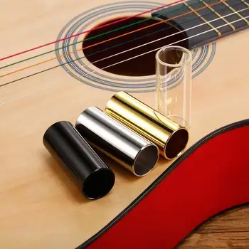 1 Adet gitar teli Parmak Tüp Kaymak Gitar Pirinç Slayt 60mm Dizeleri Enstrüman Gitar Bas Ukulele Mandolin Parçaları Toptan