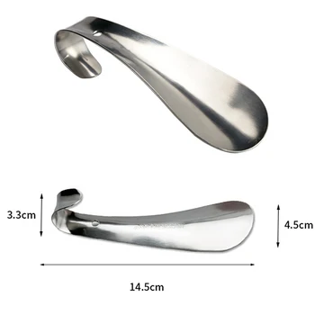 1 Adet profesyonel paslanmaz çelik gümüş metal ayakkabı çekeceği kaşık ayakkabı çekeceği 14.5 cm