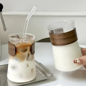 1 ADET Yaratıcı Buzlu Latte Kahve cam kupa Bardak Isıya Dayanıklı Su Bardağı Netflix Kahve fincanı Suyu Süt çay fincanları