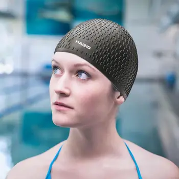 1 Adet Yeni Silikon Yüzme Kap Yetişkin Yüzme Şapka Dalış Elastik Yüksek Ekipmanları Banyo Spor Ultra Ince Kulak V6d5