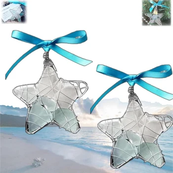 1 Parça Okyanus Kristal Noel Ağacı Dekorasyon Kristal Denizyıldızı Dekorasyon Asmak İçin Hazır Deniz Cam Yıldız Hediye Yılbaşı Dekoru