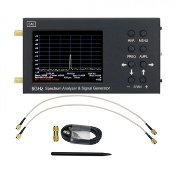1 Takım SA6 6Ghz El Spektrum Analizörü Kablosuz Sinyal Jeneratörü Test Cihazı 3.2 İnç Dokunmatik Ekran Taşınabilir Siyah