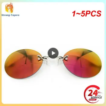 1 ~ 5 ADET Çerçevesiz Güneş Gözlüğü Metal / plastik Klip Burun Yuvarlak Çerçeve Güneş Gözlüğü Erkekler Kadınlar Kişiselleştirilmiş klipsli Güneş Gölgeleme