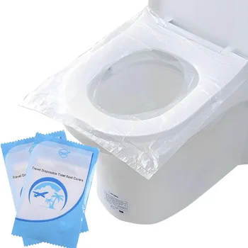 10-50 ADET Tek Kullanımlık plastik tuvalet oturağı Kapakları Mat tuvalet kağıdı Pedi için %100 % Su Geçirmez Seyahat / Kamp Banyo Aksesuarları Seti