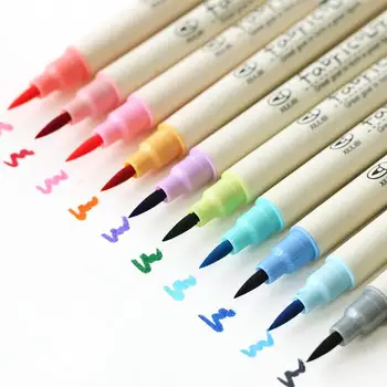 10 Renk Fırça Kalem Seti Fabricolor işaretleyici kalem Yumuşak Ucu Renk Brushpen Kaligrafi Finecolour Fırça Keçe Sanat Belirteçleri Kırtasiye