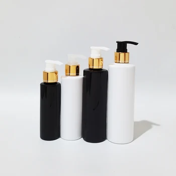100ml 150ml 200ml 250ml Boş Altın Gümüş Pompa Konteyner Beyaz Şişe Sıvı sabun Duş Jeli Şampuan Kozmetik Ambalaj