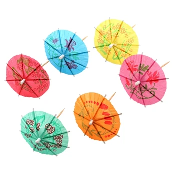 100x Kağıt Şemsiye Kokteyl Şemsiyeleri İçecek meyve çubukları Doğum Günü Partisi Malzemeleri