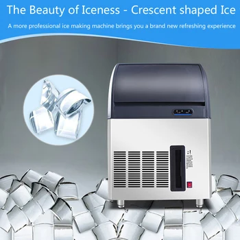 110V / 220V buz yapım makinesi Ticari Süt çay Dükkanı / küçük Bar / cafe Tam Otomatik Büyük Buz Küpü Makinesi 70kg / 24H Buz Yapma Makinesi