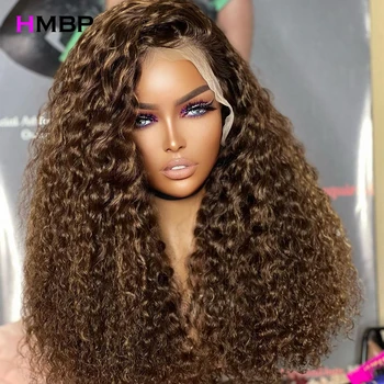 13x6 HD Şeffaf Dantel ön peruk Kahverengi Renk 13x4 sırma ön peruk Kadınlar İçin Brezilyalı Önceden Koparıp 250 Yoğunluk 4x4 Kapatma Peruk