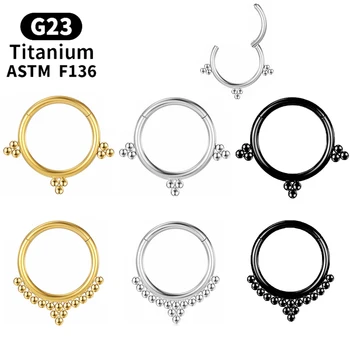 16G G23 Titanyum Burun Halkası Piercing Çember küpe ASTM F136 göbek takısı Boncuk labial yüzük