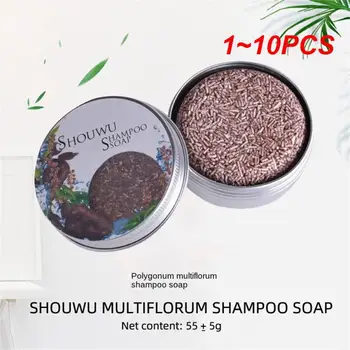 1~10 ADET He Shou Wu Hira Kararan Şampuan Bar Saç Bakımı Şampuan Bar Doğal Organik El Yapımı Sabun Etkili Gri Saç Ters