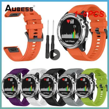 1~6 ADET 26mm Silikon QuickFit saat kayışı Garmin Fenix 5X Artı 6X Smartwatch Kayış Kolaylık Watchband Bilezik İniş