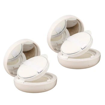 2 adet 15g Boş hava yastığı Kutusu Taşınabilir Kozmetik Makyaj Çantası Konteyner Tozlar Süngerleri Ayna Makyaj Çantası BB Krem