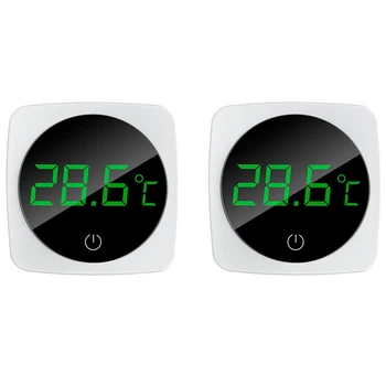 2 ADET akvaryum termometresi, Sıcaklık Sensörü Doğru ±0.9 ° C Beyaz tank termometresi 5S Yenileme Dokunmatik Ekran HD Dijital