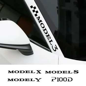 2 ADET Araba A B C Ayağı Yansıtıcı Dekor Sticker Su Geçirmez Vinil DIY Çıkartması Araba Dış Aksesuarları Tesla Model 3 X S Y P100D