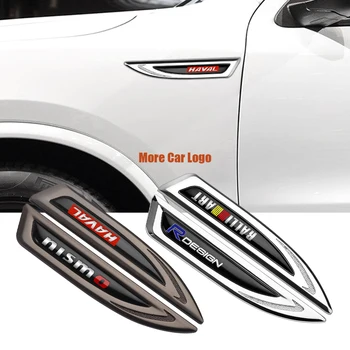 2 adet Araba Çamurluk Yan Bıçak Amblem Rozeti Metal 3D Sticker Oto Dekorasyon Aksesuarları Hyundai Tucson İçin Palisade Accent Sonata