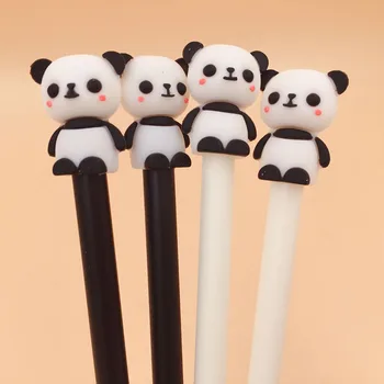 2 Adet / grup Sevimli Panda Hayvan Jel Kalem Mürekkep Kalem Promosyon Hediye Kırtasiye Okul ve Ofis Kaynağı