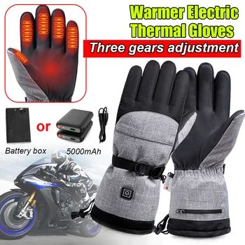2 Adet / takım moto rcycle ısıtmalı eldiven Açık Bisiklet İçin Pil Dokunmatik Ekran ısıtıcı eldiven Moto Su Geçirmez Kar Geçirmez Ekipman