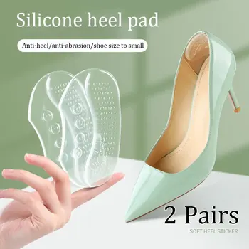 2 çift Silikon Yüksek Topuk Ayakkabı Pedleri Ağrı kesici aşınma Önleyici Yastık Topuk Koruyucu Sticker Ayakkabı Ayak Pedi Ayarlanabilir Boyutu Ekler