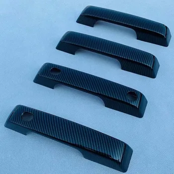 2021 2022 Ford F150 Aksesuarları Karbon Fiber Araba Yan Kapı kulp kılıfı Kapı Kolu Koruyucu Sticker Trim Dış Styling