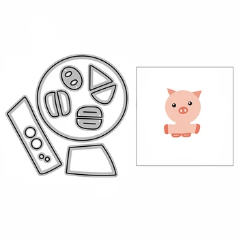 2021 Yeni Sevimli Piggy Etiketi Dekorasyon Metal Kesme Ölür DIY Craft Yapımı İçin Etiket Tebrik Kartı ve Scrapbooking Kağıt Yok Pullar