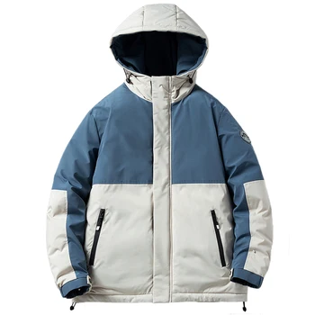 2022 Kış Ceket Erkekler Parkas Kalınlaşmak sıcak tutan kaban Erkek Kapşonlu Ceketler Parka Streetwear Kadın Moda Dış Giyim Palto Palto 0015