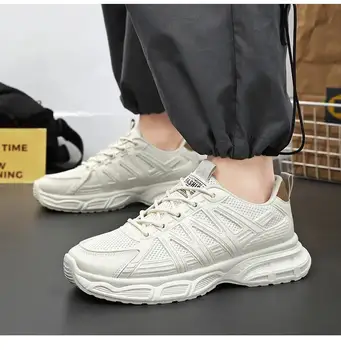 2023 Yeni erkek Örgü Ayakkabı Ücretsiz Kargo Bahar Sonbahar Kalın Taban Kaymaz nefes Rahat koşu ayakkabıları yürüyüş ayakkabısı