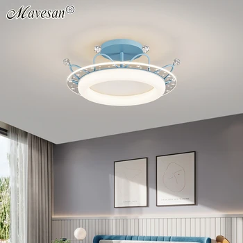 2023 Yeni çocuk Odası tavan avize ışıkları Modern basit Atmosfer Pembe / Altın / Mavi LED tavana Monte ev dekorasyon
