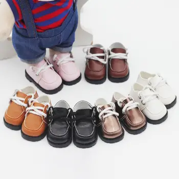 20cm Pamuklu bebek Ayakkabıları Giysi Aksesuarları İçin 1/12 Bebek PU Deri Kolej Tarzı Ayakkabı Bebek Moda Botları DIY Bebek Hediye Oyuncaklar