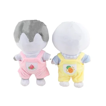 20cm Peluş oyuncak bebek giysileri Kot T-shirt Tulum Ayakkabı Kap Kıyafet Bangtan Bebekler İçin Dolması Peluş Aksesuarları Oyuncak oyuncak bebek giysileri