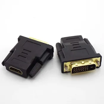 24 + 1 DVI Erkek HDMI uyumlu Dişi Dönüştürücü DVI adaptör desteği 1080P HDTV Projektör İçin Altın Kaplama Adaptör L19 D5