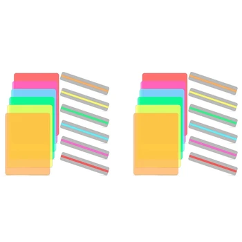 24 Adet Kılavuzlu Okuma Şeritleri Seti Renkli Bindirmeleri Disleksi Araçları Düzeltme Jelleri Aydınlatma Filtresi Plastik Levhalar Yer İmi