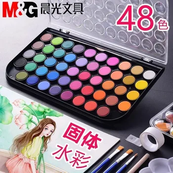 28/36/48 Renk M & G Katı Suluboya Pigment Profesyonel Acemi Öğrenci Boyama Aracı Seti Yeni Başlayanlar Boyama Sanat Malzemeleri