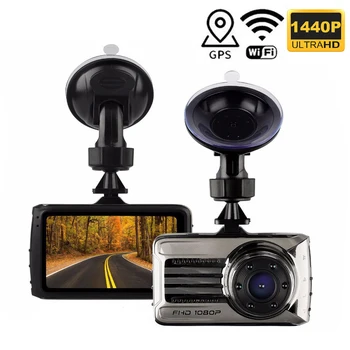 2K 1440P araba dvr'ı WiFi GPS Dash kamera Sürücü Video Kaydedici araç kamerası Kara Kutu Gece Görüş Dashcam park monitörü Kayıt