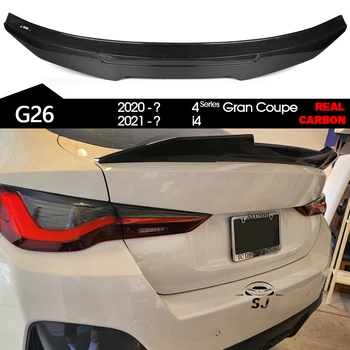 3 * 3 3K Karbon Fiber Arka Bagaj Spoiler Araba Kanat BMW 4 Serisi için G26 GC Gran Coupe 4 - Door 2020 - 2025 ve i4 2021-2025