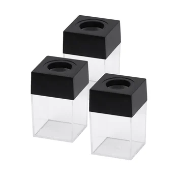 3 adet Kağıt Klip Saklama Kutusu Manyetik Saklama Kutusu Yaratıcı Kağıt Siyah Konteyner Ofis Masaüstü Kağıt Klip Dağıtıcı