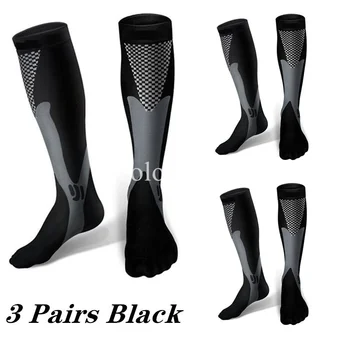 3 ÇİFT / takım varis çorabı Koşu Çorapları 20-30mmhg Tıbbi Hemşirelik Çorap Atletik Futbol futbol çorapları spor çorapları