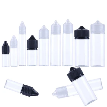 30 Adet 10ml-120ml Plastik Kalem Şekli sıkılabilir damlalık Şişeler W/ Çocukların Açamayacağı Kap E Suyu Sıvı e-sigara yağları Şeffaf Göz Kapları