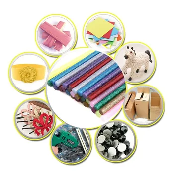 30 adet / paket Çok Renkler Glitter Sıcak Tutkal Çubukları toksik Olmayan Yüksek Yapıştırıcı Çubukları Tutkal DIY Dekor El Sanatları Araçları