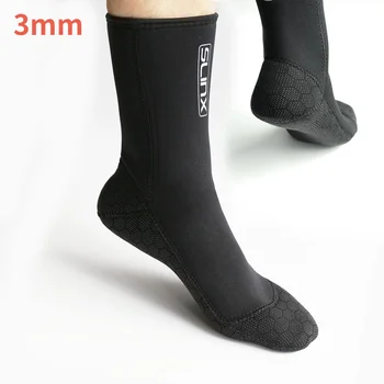 3mm dalış çorapları Siyah Klorobütil Kauçuk Elastik kaymaz Dalış Yüzgeçleri aşınma önleyici Ayak Bileği TightsOversized dalış çorapları