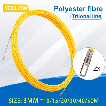 3mm kablo çekici Sarı Balık Şekilli Bant Makarası Cam Elyaf Polyester Trilobal Tel Duvar Tel Metal Duvar Tel Boru Aracı