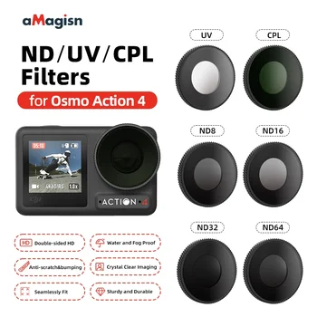 4 Paket ND8 ND16 ND32 ND64 Lens filtre seti DJI Osmo Eylem 4 HD Optik Cam UV CPL Su Geçirmez Lens Filtre Kamera Aksesuarı