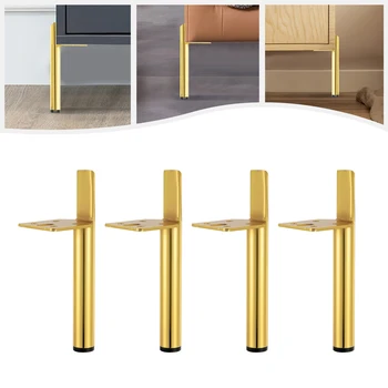 4 Set yuvarlak metal mobilya ayakları, 15 cm, altın, kanepe, kahve, TV dolabı, yatak ve diğer mobilyalar için